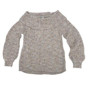 Macy’s American Rag XS Cowl Neck Long Sleeve Sweater Speckle Oatmeal NWT